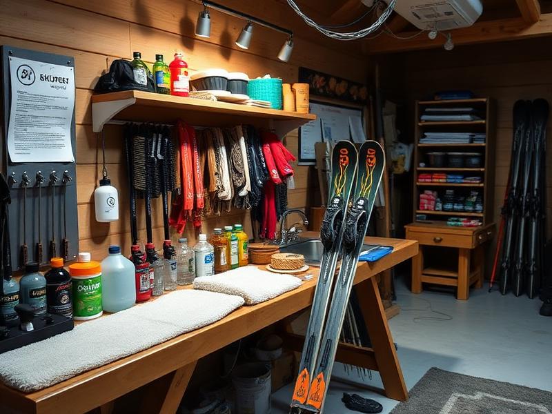 Rengöringsstation för skidor med miljövänliga medel